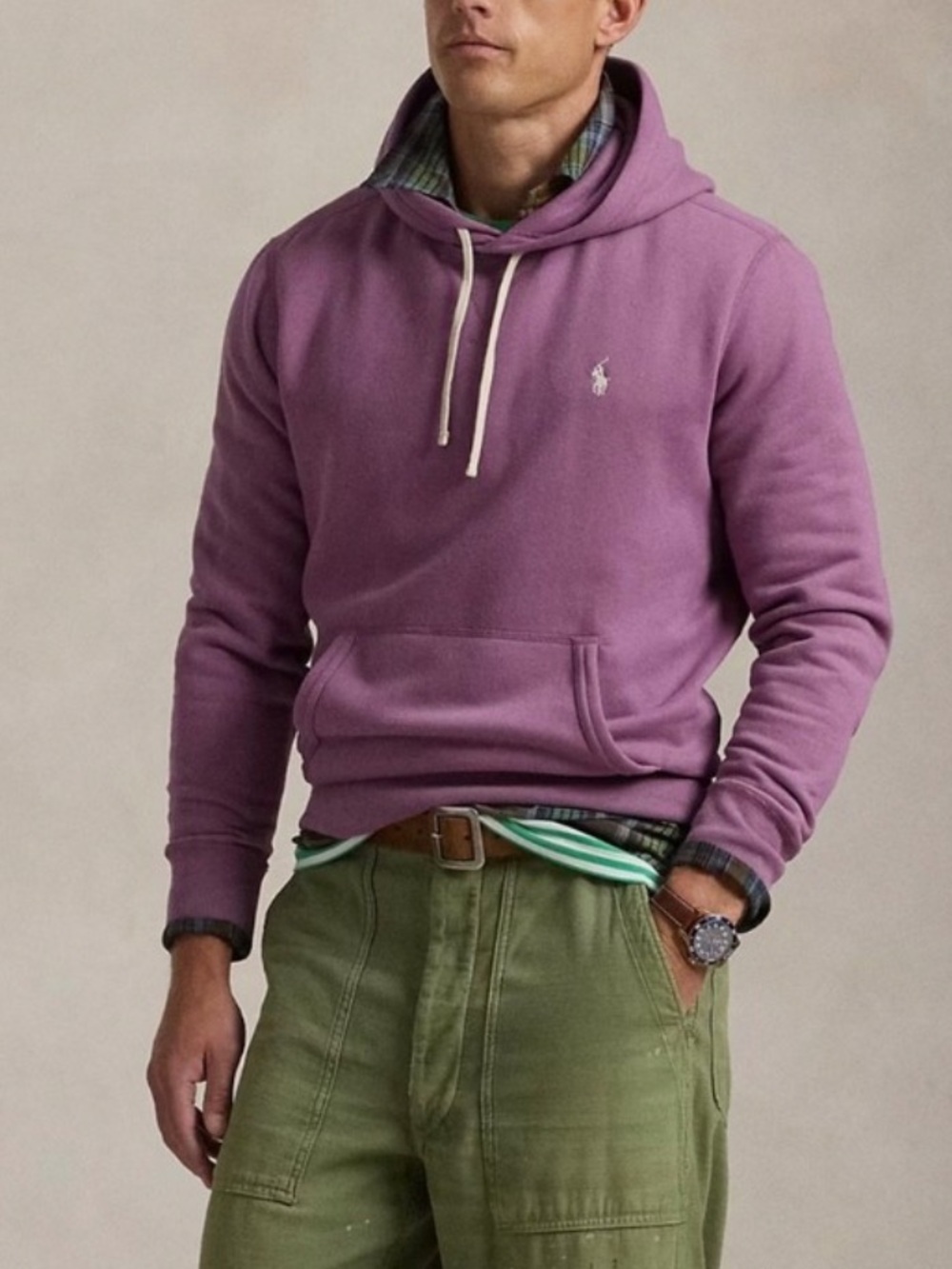 NWT POLO RALPH LAUREN THE RL FLEECE HOODIE SWEATSHIRT IN TEA ROSE L